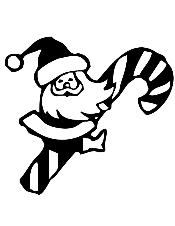 Santa and candy cane